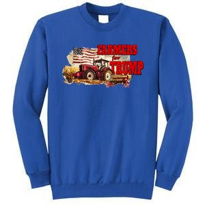 Farmers For Trump Farming American Flag Donald Trump Cool Gift Sweatshirt