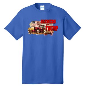 Farmers For Trump Farming American Flag Donald Trump Cool Gift Tall T-Shirt