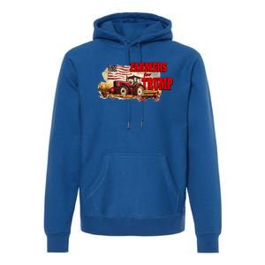 Farmers For Trump Farming American Flag Donald Trump Cool Gift Premium Hoodie