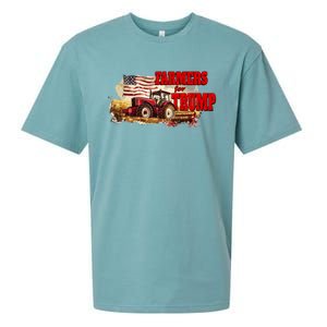 Farmers For Trump Farming American Flag Donald Trump Cool Gift Sueded Cloud Jersey T-Shirt