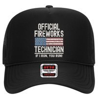 Funny Fireworks Technician If I Run You Run Trucker Hat