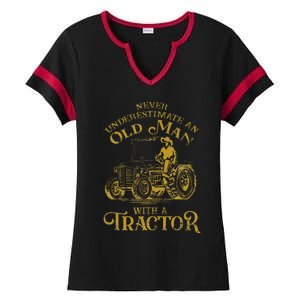 Farmer Farm Tractor Farming Truck Lovers Humor Ladies Halftime Notch Neck Tee