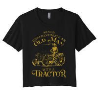 Farmer Farm Tractor Farming Truck Lovers Humor Women's Crop Top Tee