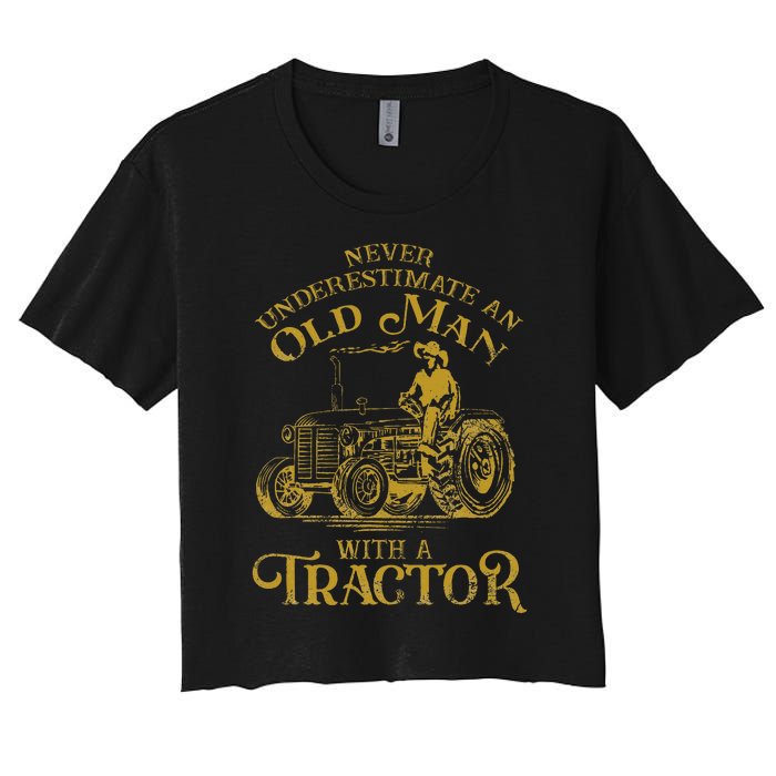 Farmer Farm Tractor Farming Truck Lovers Humor Women's Crop Top Tee