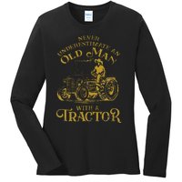 Farmer Farm Tractor Farming Truck Lovers Humor Ladies Long Sleeve Shirt