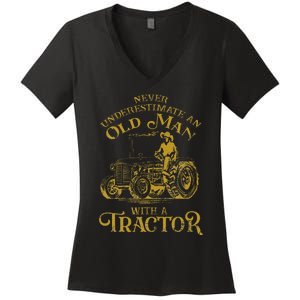 Farmer Farm Tractor Farming Truck Lovers Humor Women's V-Neck T-Shirt