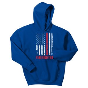 Firefighter Flag Thin Red Line Fire Fire Rescue Great Gift Kids Hoodie