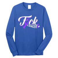 Funny Fuck Testicular Cancer Awareness Gift Cancer Warrior Meaningful Gift Long Sleeve Shirt