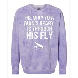 Fly Fishing Trout Gift With Outdoor Mountain Scene Colorblast Crewneck Sweatshirt