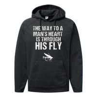 Fly Fishing Trout Gift With Outdoor Mountain Scene Performance Fleece Hoodie