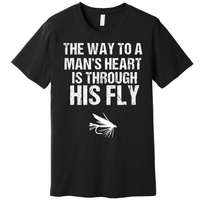 Fly Fishing Trout Gift With Outdoor Mountain Scene Premium T-Shirt