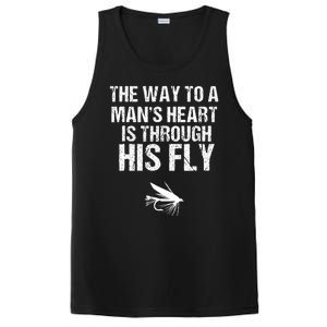 Fly Fishing Trout Gift With Outdoor Mountain Scene PosiCharge Competitor Tank