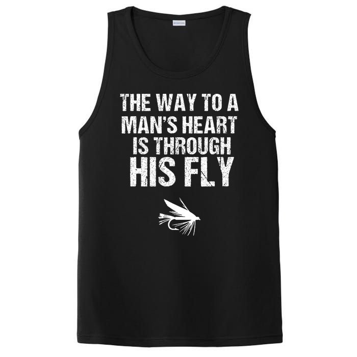 Fly Fishing Trout Gift With Outdoor Mountain Scene PosiCharge Competitor Tank