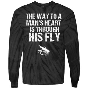 Fly Fishing Trout Gift With Outdoor Mountain Scene Tie-Dye Long Sleeve Shirt