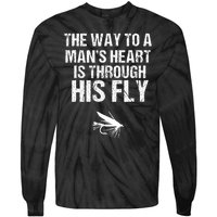 Fly Fishing Trout Gift With Outdoor Mountain Scene Tie-Dye Long Sleeve Shirt