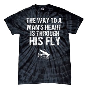 Fly Fishing Trout Gift With Outdoor Mountain Scene Tie-Dye T-Shirt