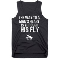 Fly Fishing Trout Gift With Outdoor Mountain Scene Tank Top