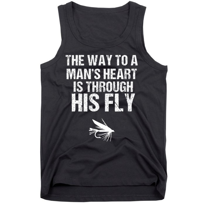 Fly Fishing Trout Gift With Outdoor Mountain Scene Tank Top