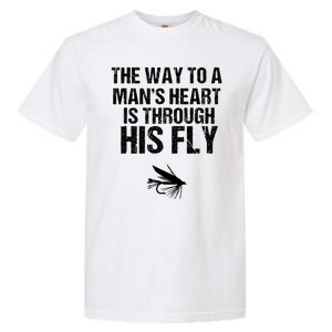 Fly Fishing Trout Gift With Outdoor Mountain Scene Garment-Dyed Heavyweight T-Shirt