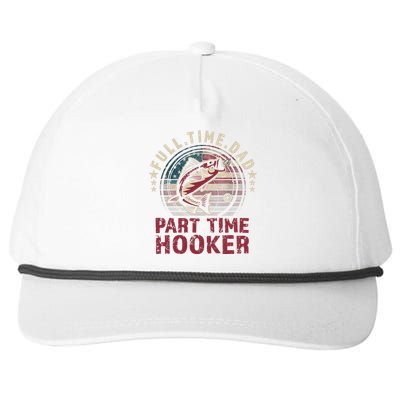 Fishing-Shirt Full Time Dad Part Time Hooker Funny Bass Dad Snapback Five-Panel Rope Hat