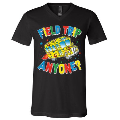 Funny Field Trip Anyone V-Neck T-Shirt