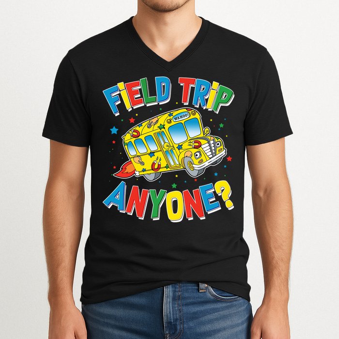 Funny Field Trip Anyone V-Neck T-Shirt