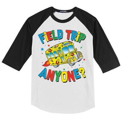 Funny Field Trip Anyone Kids Colorblock Raglan Jersey