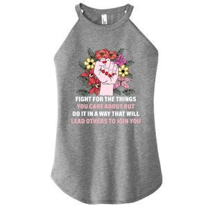 Fight For The Things You Care About Gift Women's Perfect Tri Rocker Tank