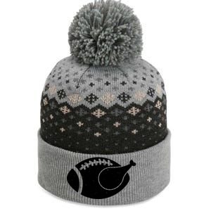 Funny Football Turkey Thanksgiving Sports Fan The Baniff Cuffed Pom Beanie