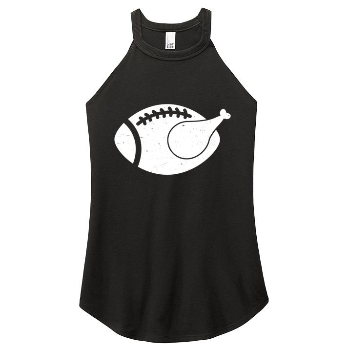 Funny Football Turkey Thanksgiving Sports Fan Women's Perfect Tri Rocker Tank