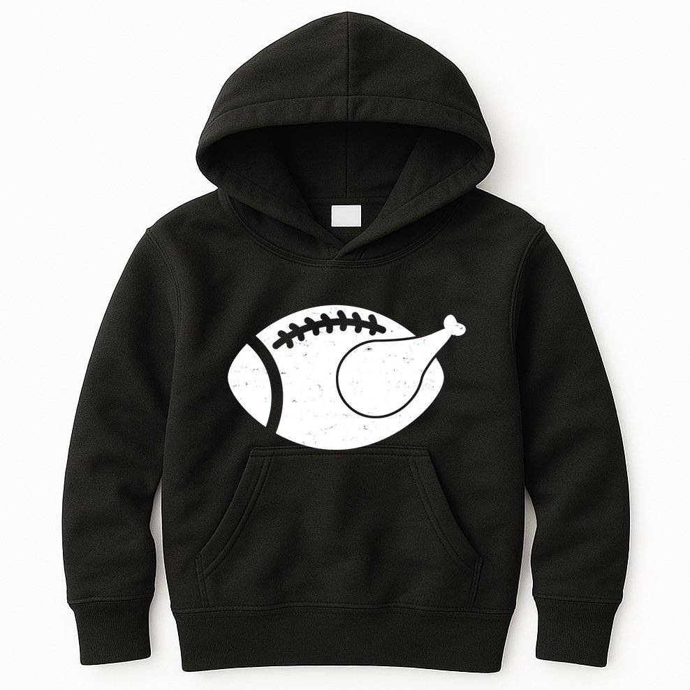 Funny Football Turkey Thanksgiving Sports Fan Kids Hoodie