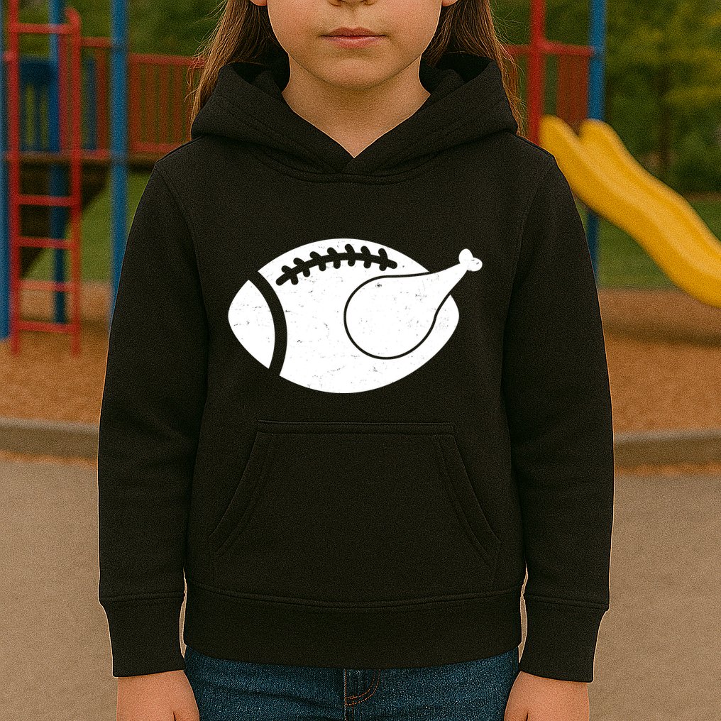 Funny Football Turkey Thanksgiving Sports Fan Kids Hoodie
