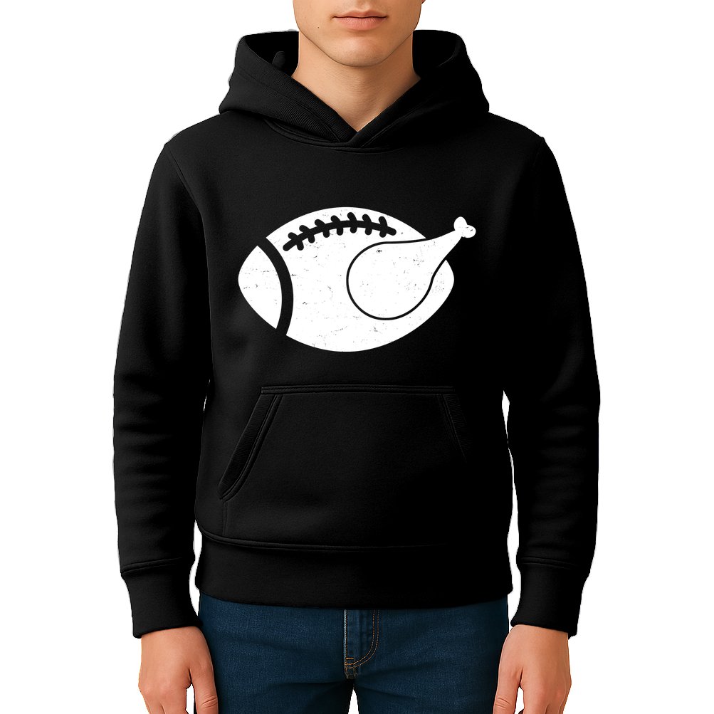 Funny Football Turkey Thanksgiving Sports Fan Kids Hoodie