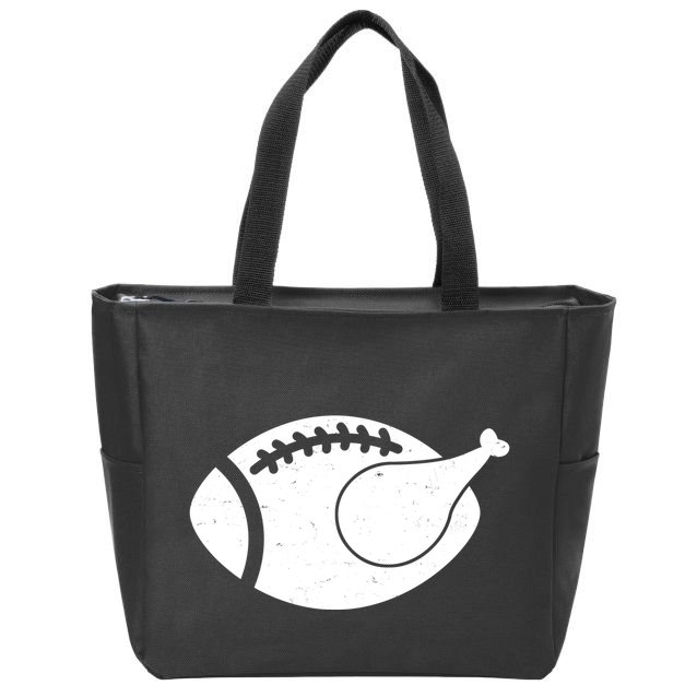 Funny Football Turkey Thanksgiving Sports Fan Zip Tote Bag