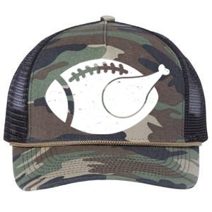 Funny Football Turkey Thanksgiving Sports Fan Retro Rope Trucker Hat Cap