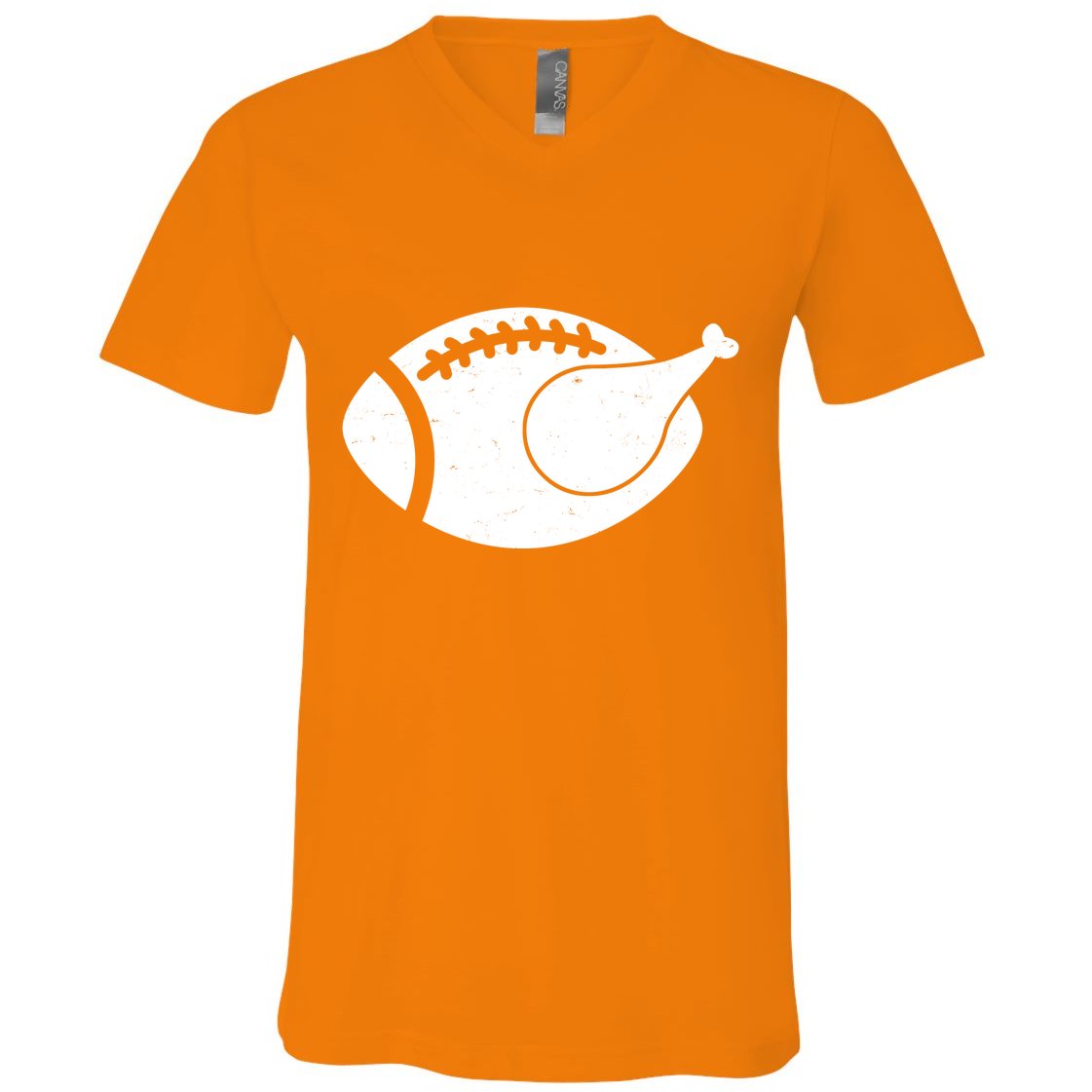 Funny Football Turkey Thanksgiving Sports Fan V-Neck T-Shirt