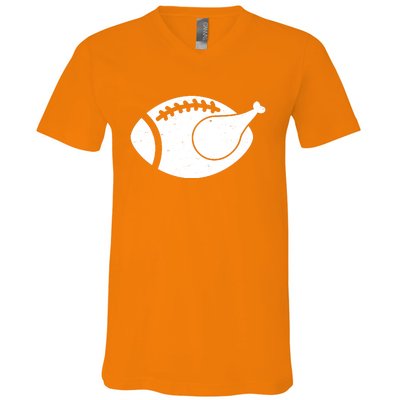 Funny Football Turkey Thanksgiving Sports Fan V-Neck T-Shirt