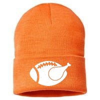 Funny Football Turkey Thanksgiving Sports Fan Sustainable Knit Beanie