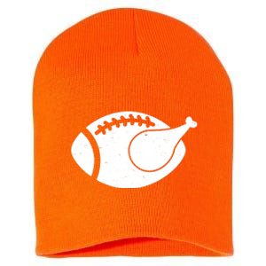 Funny Football Turkey Thanksgiving Sports Fan Short Acrylic Beanie