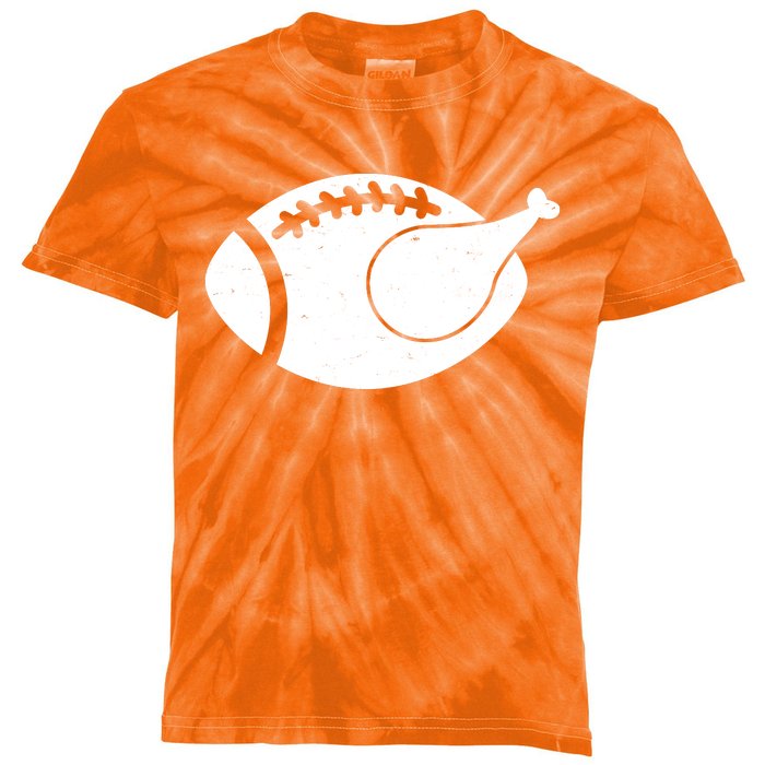 Funny Football Turkey Thanksgiving Sports Fan Kids Tie-Dye T-Shirt