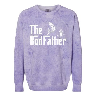 Funny Fishing The Rodfather Fisherman Graphic Colorblast Crewneck Sweatshirt