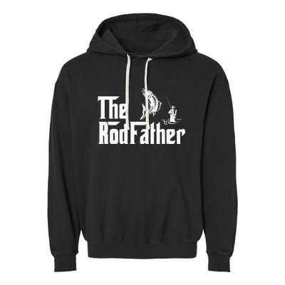 Funny Fishing The Rodfather Fisherman Graphic Garment-Dyed Fleece Hoodie