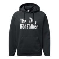 Funny Fishing The Rodfather Fisherman Graphic Performance Fleece Hoodie