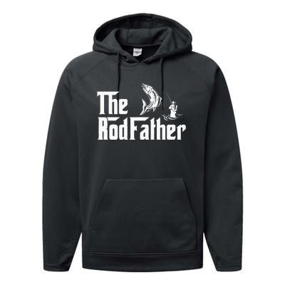 Funny Fishing The Rodfather Fisherman Graphic Performance Fleece Hoodie