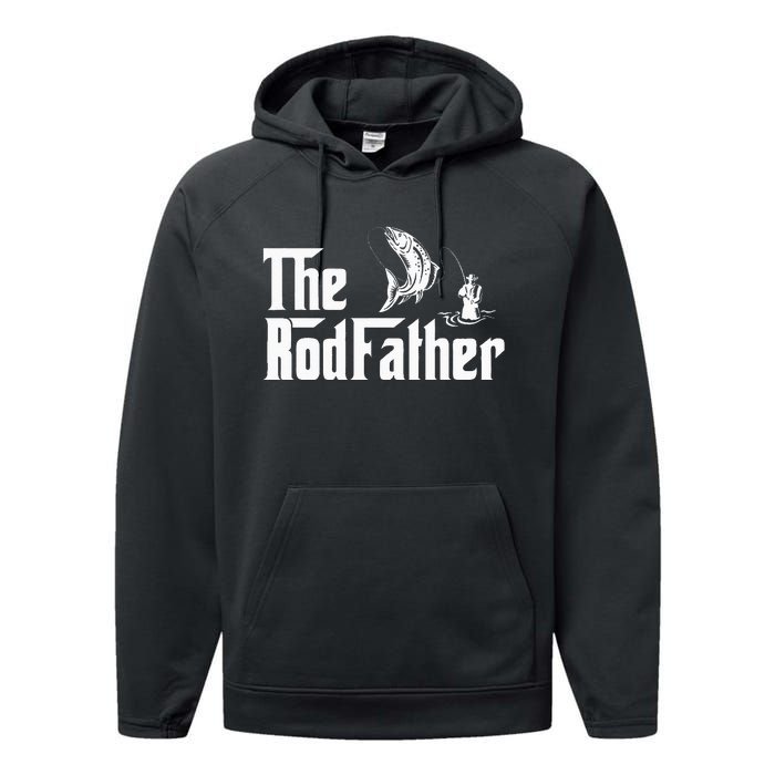 Funny Fishing The Rodfather Fisherman Graphic Performance Fleece Hoodie