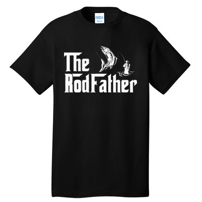 Funny Fishing The Rodfather Fisherman Graphic Tall T-Shirt