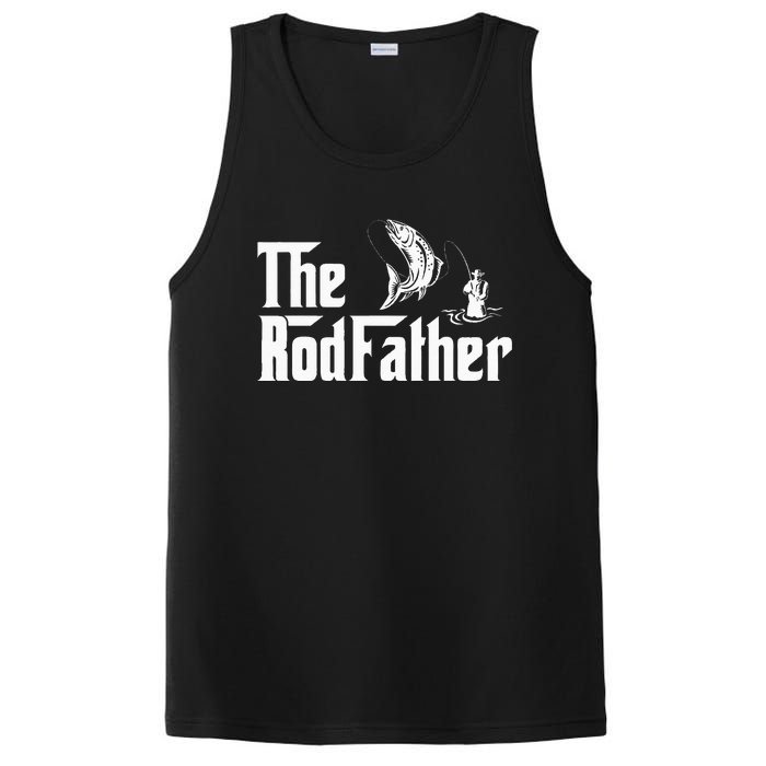 Funny Fishing The Rodfather Fisherman Graphic PosiCharge Competitor Tank