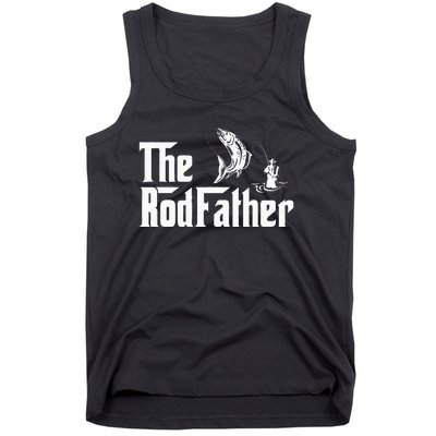 Funny Fishing The Rodfather Fisherman Graphic Tank Top