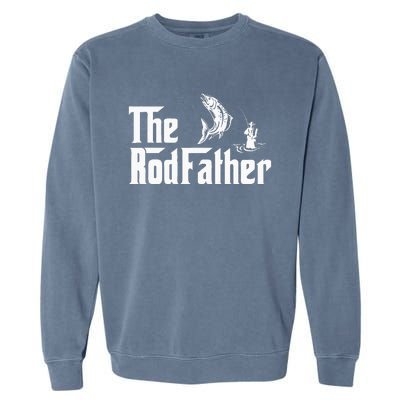 Funny Fishing The Rodfather Fisherman Graphic Garment-Dyed Sweatshirt