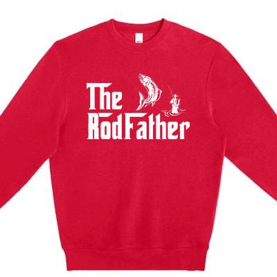 Funny Fishing The Rodfather Fisherman Graphic Premium Crewneck Sweatshirt